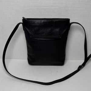 TANO Vintage 90s Minimal Sleek Black Pebble Leather Adjustable‎ Crossbody Bag